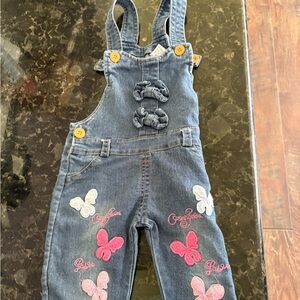 Baby Phat Denim Overalls Baby Y2K Butterfly Embroidered 9-12M